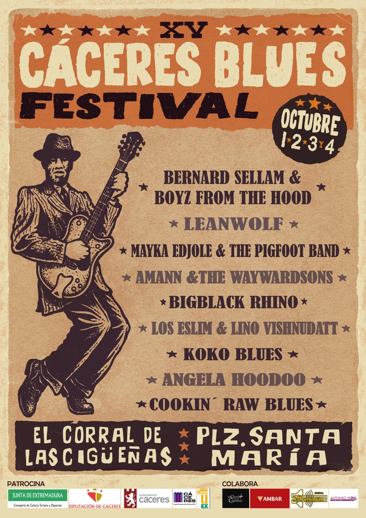 Cartel de la XV edición del Cáceres Blues Festival (2026)